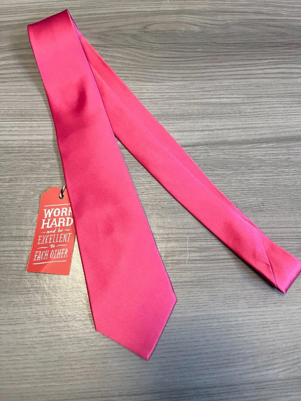 Elite by Brent Morgan Men's Hot Pink Satin Silk Neck Tie | Bright Fuchsia Formal